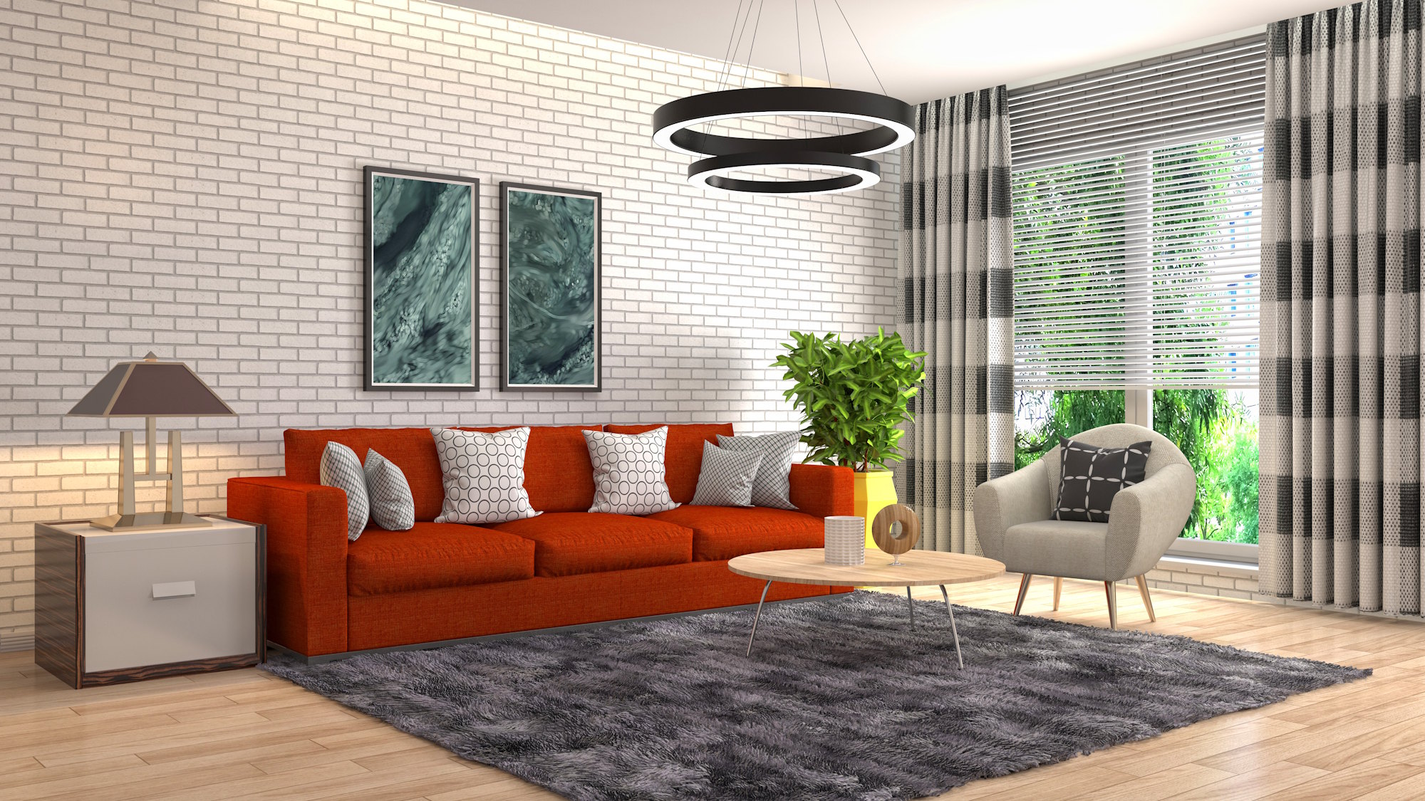 Illustration of the living room interior